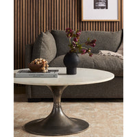 Simone Round Coffee Table, White Marble-High Fashion Home