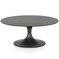 Simone Round Coffee Table, Raw Black