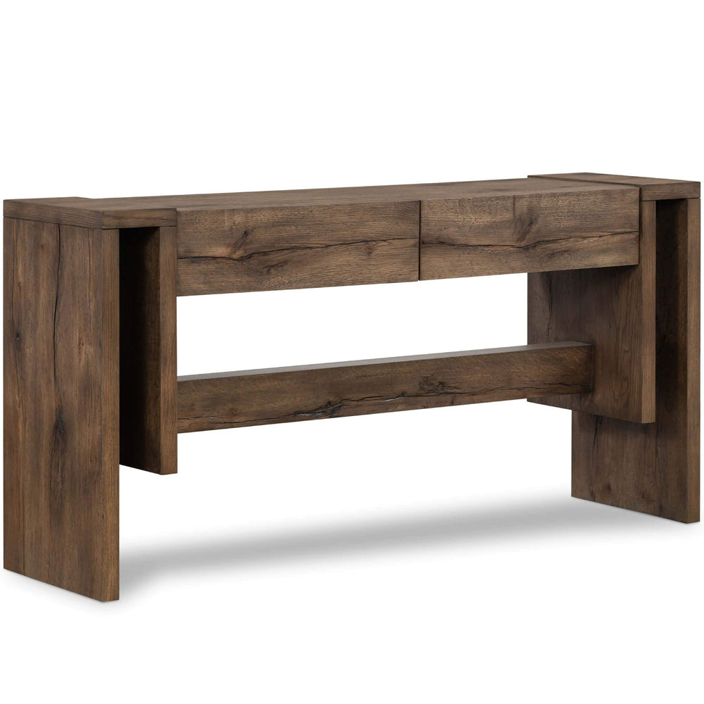 Beam Console Table, Rustic Fawn Veneerc-Furniture - Accent Tables-High Fashion Home