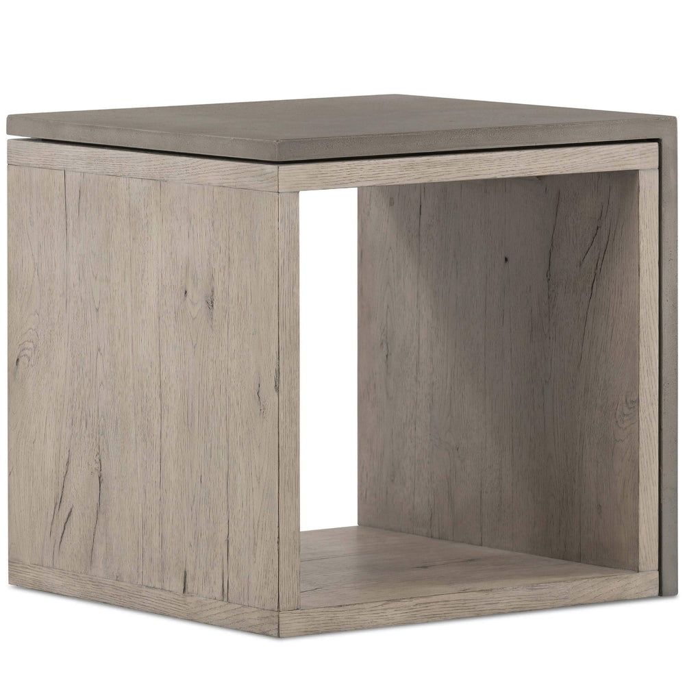 Faro End Table, Dark Grey Concrete-Furniture - Accent Tables-High Fashion Home