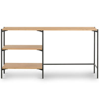 Eaton Modular Desk W/shelves, Light Oak-Furniture - Office-High Fashion Home