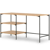 Eaton Modular Desk W/shelves, Light Oak-Furniture - Office-High Fashion Home