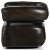 Gareth Leather Swivel Chair, Deacon Wolf-Furniture - Chairs-High Fashion Home