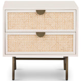 Luella Nightstand, Matte Alabaster-Furniture - Bedroom-High Fashion Home