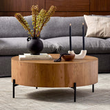 Eaton Drum Coffee Table, Amber Oak by Four Hands