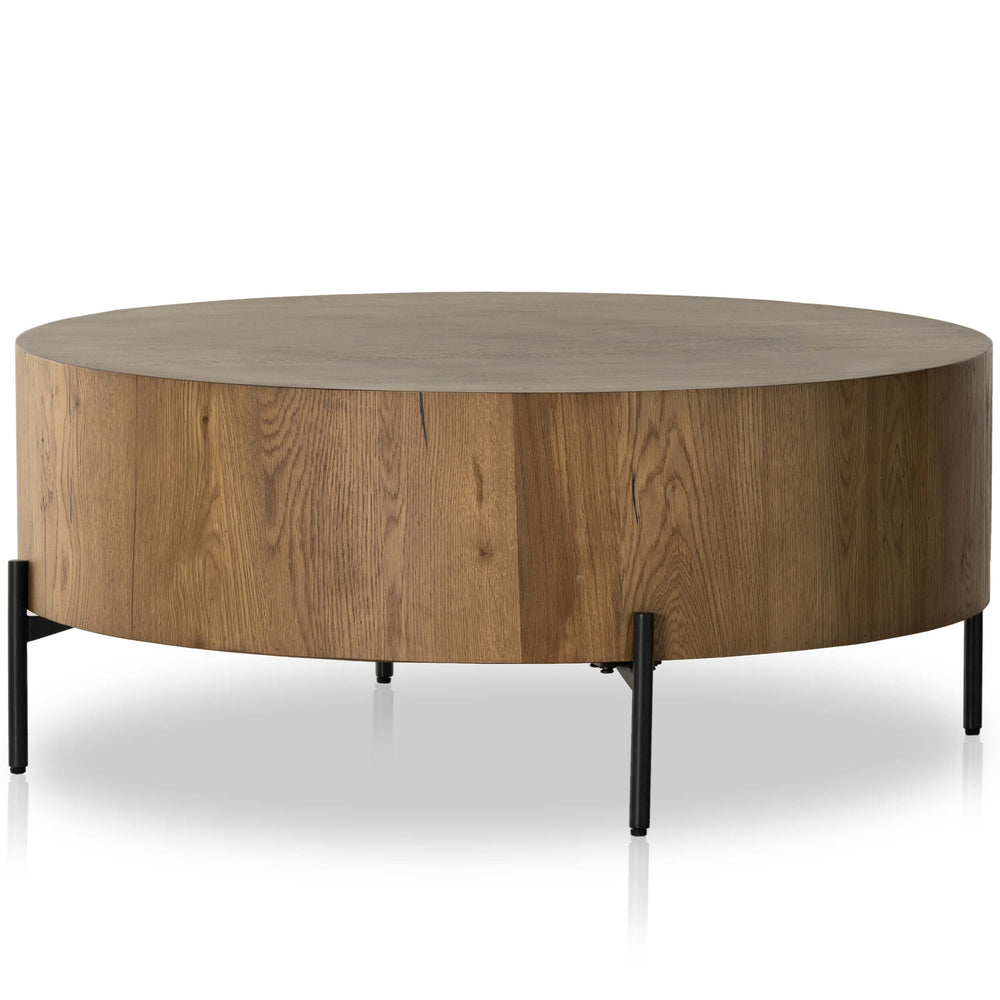 Eaton Drum Coffee Table, Amber Oak by Four Hands