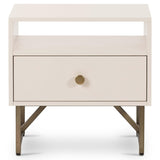 Van End Table, Matte Alabaster-Furniture - Bedroom-High Fashion Home