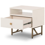 Van End Table, Matte Alabaster-Furniture - Bedroom-High Fashion Home