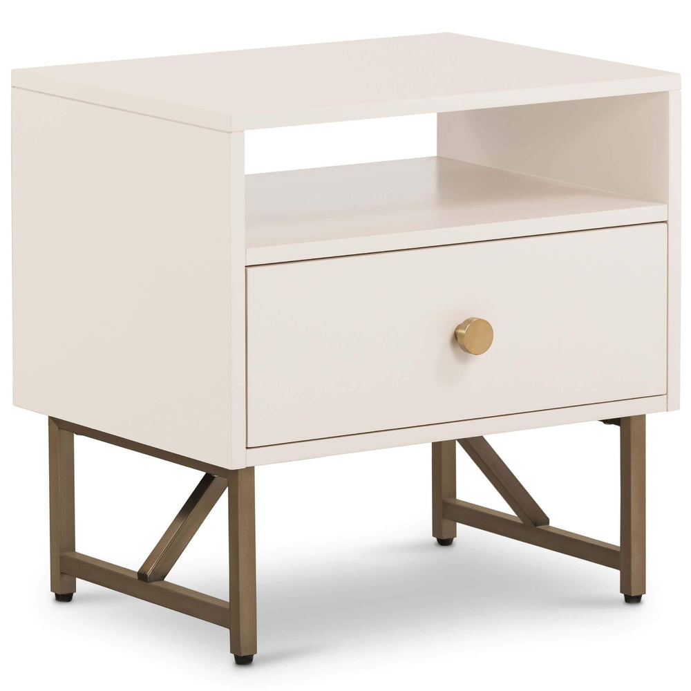 Van End Table, Matte Alabaster-Furniture - Bedroom-High Fashion Home