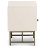 Van End Table, Matte Alabaster-Furniture - Bedroom-High Fashion Home