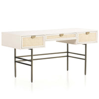 Luella Desk, Matte Alabaster-Furniture - Office-High Fashion Home