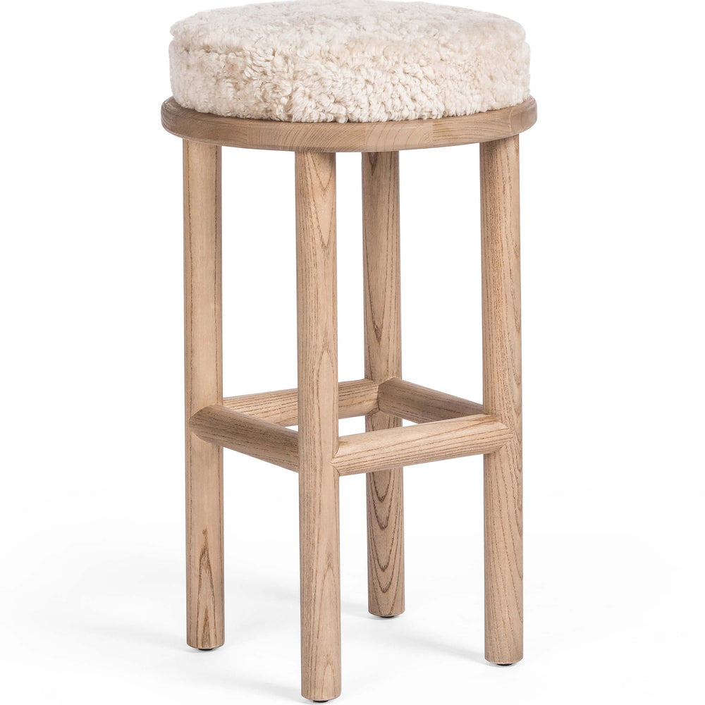 Saldino Bar Stool, Beige-Furniture - Dining-High Fashion Home