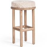 Saldino Bar Stool, Beige-Furniture - Dining-High Fashion Home
