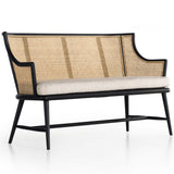 Walter Bench, Drifted Matte Black-Furniture - Chairs-High Fashion Home