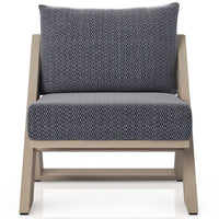 Hagen Outdoor Chair, Faye Navy/Wash Brown-Furniture - Chairs-High Fashion Home