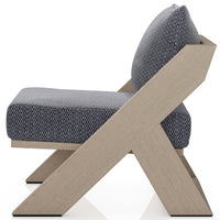 Hagen Outdoor Chair, Faye Navy/Wash Brown-Furniture - Chairs-High Fashion Home