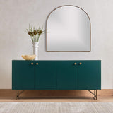 Georgina Wide Mirror, Polished Brass-Accessories-High Fashion Home