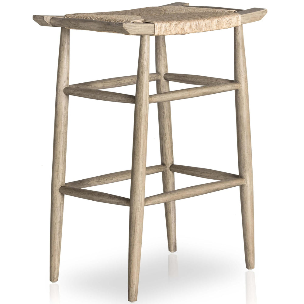 Robles Outdoor Dining Bar Stool, Weathered Grey-Furniture - Dining-High Fashion Home