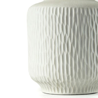 Rinca Table Lamp, White Textured Ceramic-Lighting-High Fashion Home