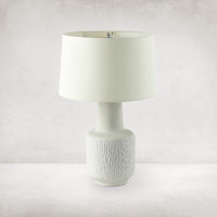 Rinca Table Lamp, White Textured Ceramic-Lighting-High Fashion Home