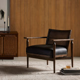 Xavier Leather Chair, Carson Black