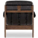 Halston Leather Chair, Heirloom Black by Four Hands