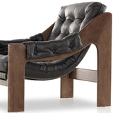 Halston Leather Chair, Heirloom Black by Four Hands