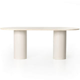 Belle Oval Dining Table, Cream Marble-High Fashion Home