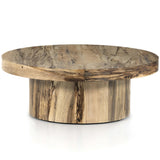 Hudson Pedestal Coffee Table, Spalted Primavera-Furniture - Accent Tables-High Fashion Home