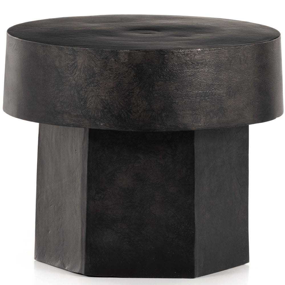 Hester End Table, Raw Black-Furniture - Accent Tables-High Fashion Home