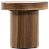 Hudson Pedestal End Table, Natural Yukas-Furniture - Accent Tables-High Fashion Home