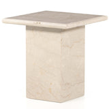 Arum End Table, Cream Marble-Furniture - Accent Tables-High Fashion Home