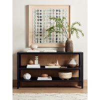 Caprice Media Console, Black Wash Mango-Furniture - Accent Tables-High Fashion Home