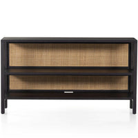 Caprice Media Console, Black Wash Mango-Furniture - Accent Tables-High Fashion Home