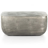 Basil Square Outdoor Coffee Table, Raw Antique Nickel-Furniture - Accent Tables-High Fashion Home