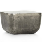 Basil Square Outdoor End Table, Raw Antique Nickel-Furniture - Accent Tables-High Fashion Home