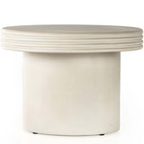 Grecia Outdoor Large End Table, White Concrete-High Fashion Home