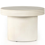 Grecia Outdoor Large End Table, White Concrete-High Fashion Home