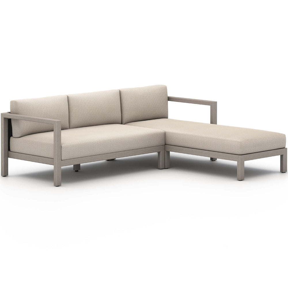 Sonoma Outdoor 2 Piece RAF Sectional, Faye Sand/Weathered Grey-Furniture - Sofas-High Fashion Home