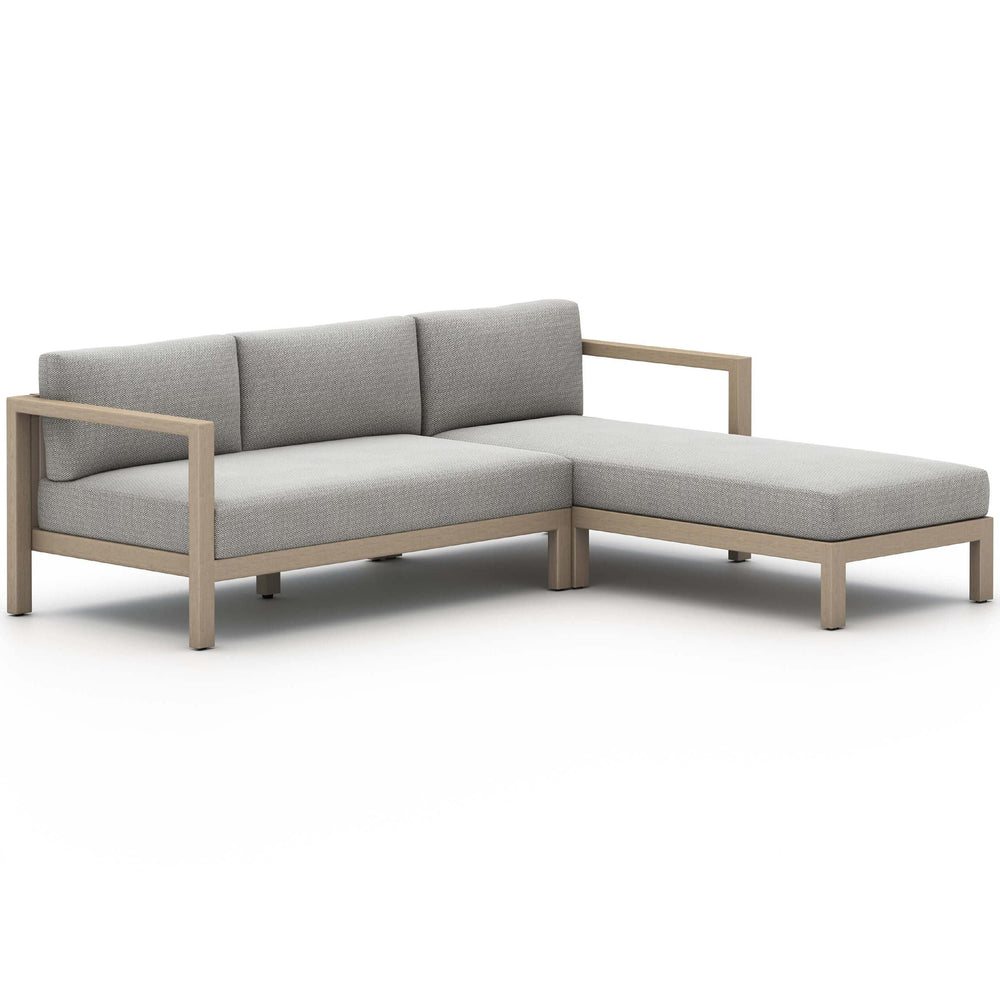 Sonoma Outdoor 2 Piece RAF Sectional, Faye Ash/Washed Brown-Furniture - Sofas-High Fashion Home