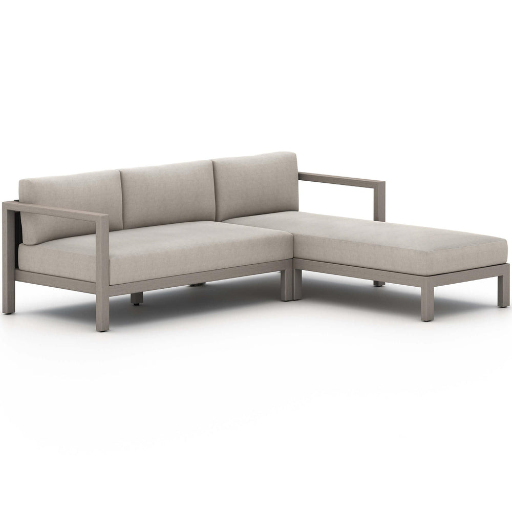 Sonoma Outdoor 2 Piece RAF Sectional, Stone Grey/Weathered Grey-Furniture - Sofas-High Fashion Home
