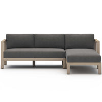 Sonoma Outdoor 2 Piece RAF Sectional, Charcoal/Washed Brown-Furniture - Sofas-High Fashion Home