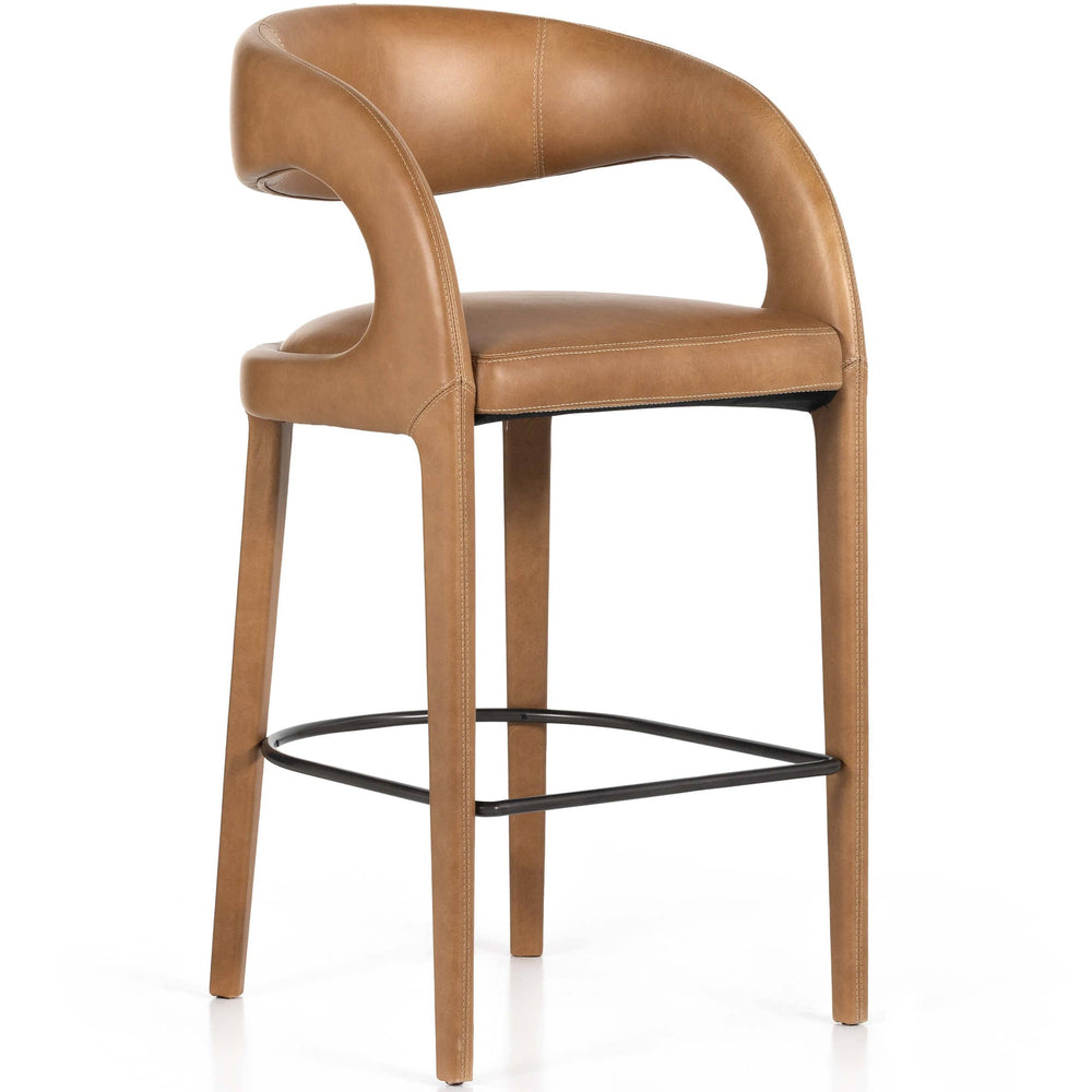 Hawkins Leather Bar Stool, Sonoma Butterscotch-Furniture - Dining-High Fashion Home