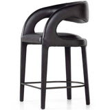 Hawkins Leather Counter Stool, Sonoma Black-Furniture - Dining-High Fashion Home