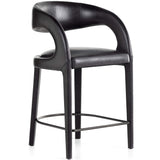 Hawkins Leather Counter Stool, Sonoma Black-Furniture - Dining-High Fashion Home
