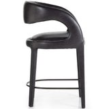 Hawkins Leather Counter Stool, Sonoma Black-Furniture - Dining-High Fashion Home