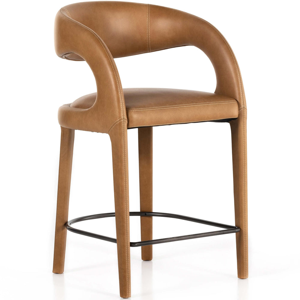 Hawkins Leather Counter Stool, Sonoma Butterscotch-High Fashion Home
