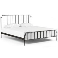 Zara Iron Bed, Midnight Iron-Furniture - Bedroom-High Fashion Home