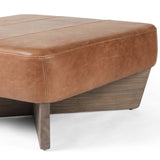 Chaz Leather Square Ottoman, Palermo Cognac-Furniture - Chairs-High Fashion Home