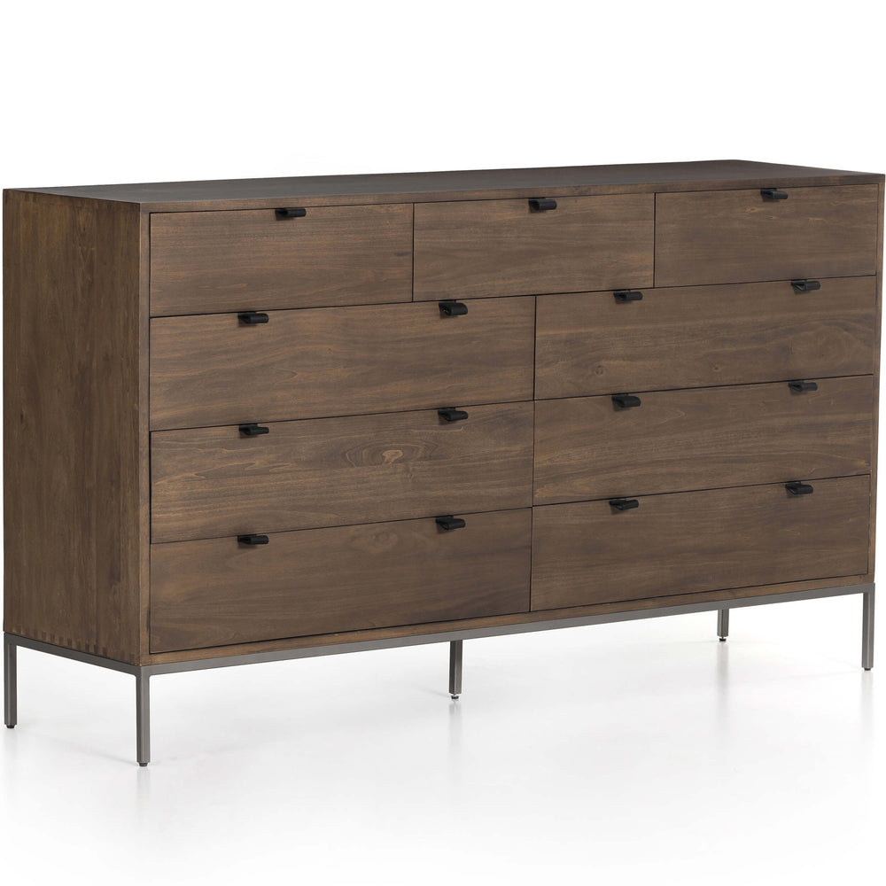 Trey 9 Drawer Dresser, Auburn Poplar-Furniture - Storage-High Fashion Home